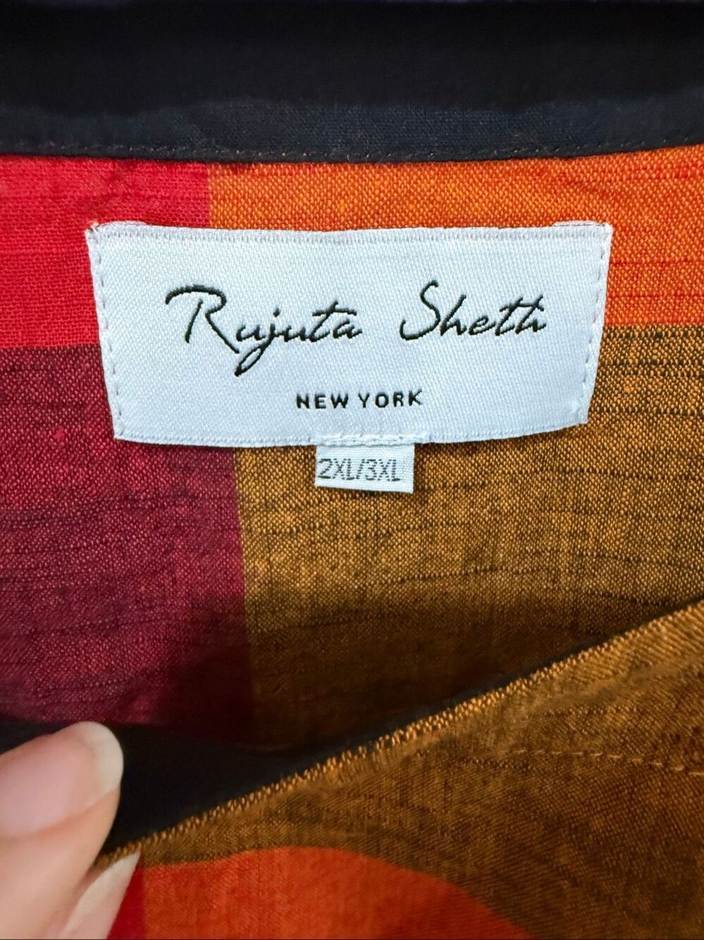 Rujuta Sheth Mira Top - Multi Chex boho lagenlook size 2XL/3XL - Picture 4 of 7